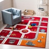 image:imageSAFAVIEH Carousel Kids Collection 4 x 6 Green  Ivory CRK192Y Neighborhood Nursery Playroom Area RugRedIvory
