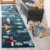 image:imageSAFAVIEH Carousel Kids Collection Accent Rug  4 x 6 Ivory amp Blue NonShedding amp Easy Care Ideal for High Traffic Areas for Boys amp Girls in Playroom Nursery Bedroom CRK167ANavyIvory