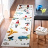 image:imageSAFAVIEH Carousel Kids Collection Accent Rug  4 x 6 Ivory amp Blue NonShedding amp Easy Care Ideal for High Traffic Areas for Boys amp Girls in Playroom Nursery Bedroom CRK167AIvoryBlue