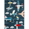 image:imageSAFAVIEH Carousel Kids Collection Accent Rug  4 x 6 Ivory amp Blue NonShedding amp Easy Care Ideal for High Traffic Areas for Boys amp Girls in Playroom Nursery Bedroom CRK167ANavyIvory