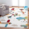 image:imageSAFAVIEH Carousel Kids Collection Accent Rug  4 x 6 Ivory amp Blue NonShedding amp Easy Care Ideal for High Traffic Areas for Boys amp Girls in Playroom Nursery Bedroom CRK167AIvoryBlue