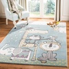 image:imageSAFAVIEH Carousel Kids Collection Area Rug  53 x 76 Ivory amp Blue Animal Design NonShedding amp Easy Care Ideal for High Traffic Areas for Boys amp Girls in Playroom Nursery Bedroom CRK185AIvoryBlue