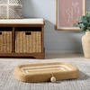 image:imageSAFAVIEH Home Collection Cat Scratch Bed Natural amp Ivory Jute Bed Square Pet Lounger with Builtin ToyNaturalIvory
