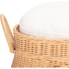 image:imageSAFAVIEH Home Collection Faati Honey Brown Rattan Pet Cat Bed with White Cushion Ideal for Living Room Bedroom Entryway Fully Assembled