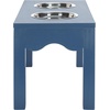image:imageSAFAVIEH Home Collection Lilith Matte Black Elevated Raised Pet Feeder Dog Bowl StandBlue