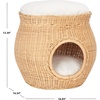 image:imageSAFAVIEH Home Collection Suli Honey RattanWhite Cushion Dome Cat Bed