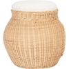 image:imageSAFAVIEH Home Collection Suli Honey RattanWhite Cushion Dome Cat Bed