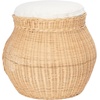 image:imageSAFAVIEH Home Collection Suli Honey RattanWhite Cushion Dome Cat Bed