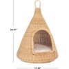 image:imageSAFAVIEH Home Collection Tifa Honey Brown Rattan Hanging Pet Cat Bed with White Cushion Ideal for Living Room Bedroom Entryway Fully Assembled