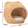 image:imageSAFAVIEH Home Collection Toru Honey RattanWhite Cushion Dome Cat Bed
