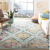 image:imageSAFAVIEH Madison Collection Area Rug  53 x 76 Rust amp Pink Boho Diamond Distressed Design NonShedding amp Easy Care Ideal for High Traffic Areas in Living Room Bedroom MAD418QBlueYellow