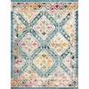 image:imageSAFAVIEH Madison Collection Area Rug  53 x 76 Rust amp Pink Boho Diamond Distressed Design NonShedding amp Easy Care Ideal for High Traffic Areas in Living Room Bedroom MAD418QDark BlueYellow