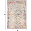 image:imageSAFAVIEH Madison Collection Area Rug  53 x 76 Rust amp Pink Boho Diamond Distressed Design NonShedding amp Easy Care Ideal for High Traffic Areas in Living Room Bedroom MAD418QGreyYellow