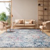 image:imageSAFAVIEH Madison Collection Area Rug  9 x 12 Cream amp Multi Boho Chic Distressed Design NonShedding amp Easy Care Ideal for High Traffic Areas in Living Room Bedroom MAD611BNavyTeal