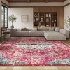 image:imageSAFAVIEH Madison Collection Area Rug  9 x 12 Grey amp Light Blue Boho Chic Medallion Distressed Design NonShedding amp Easy Care Ideal for High Traffic Areas in Living Room Bedroom MAD447FFuchsiaTeal