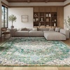 image:imageSAFAVIEH Madison Collection Area Rug  9 x 12 Grey amp Light Blue Boho Chic Medallion Distressed Design NonShedding amp Easy Care Ideal for High Traffic Areas in Living Room Bedroom MAD447FGreenTurquoise