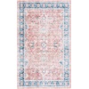 image:imageSAFAVIEH Washable Rug Arizona Collection  8 x 10 Rust amp Aqua Slip Resistant amp Easy to Clean Ideal for Living Room Bedroom Home Office Dining Space ARZ559QRustAqua