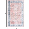 image:imageSAFAVIEH Washable Rug Arizona Collection  8 x 10 Rust amp Aqua Slip Resistant amp Easy to Clean Ideal for Living Room Bedroom Home Office Dining Space ARZ559QRustAqua