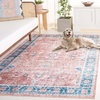 image:imageSAFAVIEH Washable Rug Arizona Collection  8 x 10 Rust amp Aqua Slip Resistant amp Easy to Clean Ideal for Living Room Bedroom Home Office Dining Space ARZ559QRustAqua
