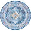image:imageSAFAVIEH Washable Rug Orlando Collection  8 x 10 Light Blue amp Navy NonShedding amp Easy to Clean Ideal for Living Room Bedroom Dining Space ORL756KLight BlueNavy