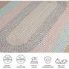 image:imageSAFAVIEH Washable Rug Outdoor Braided Collection  5 Round Aqua amp Pink Handmade amp Reversible NonShedding amp Easy to Clean Ideal for Patio Backyard Mudroom BRD318JBrownGrey Pink