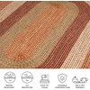image:imageSAFAVIEH Washable Rug Outdoor Braided Collection  5 Round Aqua amp Pink Handmade amp Reversible NonShedding amp Easy to Clean Ideal for Patio Backyard Mudroom BRD318JRustRed