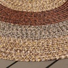 image:imageSAFAVIEH Washable Rug Outdoor Braided Collection  5 Round Aqua amp Pink Handmade amp Reversible NonShedding amp Easy to Clean Ideal for Patio Backyard Mudroom BRD318JBrownGold
