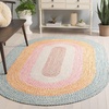 image:imageSAFAVIEH Washable Rug Outdoor Braided Collection  5 Round Aqua amp Pink Handmade amp Reversible NonShedding amp Easy to Clean Ideal for Patio Backyard Mudroom BRD318JAquaPink