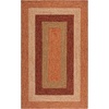 image:imageSAFAVIEH Washable Rug Outdoor Braided Collection  5 Round Aqua amp Pink Handmade amp Reversible NonShedding amp Easy to Clean Ideal for Patio Backyard Mudroom BRD318JRustRed