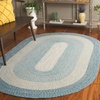 image:imageSAFAVIEH Washable Rug Outdoor Braided Collection  5 Round Aqua amp Pink Handmade amp Reversible NonShedding amp Easy to Clean Ideal for Patio Backyard Mudroom BRD318JBlueAqua