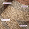 image:imageSAFAVIEH Washable Rug Outdoor Braided Collection  5 Round Aqua amp Pink Handmade amp Reversible NonShedding amp Easy to Clean Ideal for Patio Backyard Mudroom BRD318JBrownGold