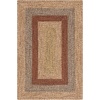 image:imageSAFAVIEH Washable Rug Outdoor Braided Collection  5 Round Aqua amp Pink Handmade amp Reversible NonShedding amp Easy to Clean Ideal for Patio Backyard Mudroom BRD318JBrownGold