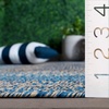 image:imageSAFAVIEH Washable Rug Outdoor Braided Collection  5 Round Aqua amp Pink Handmade amp Reversible NonShedding amp Easy to Clean Ideal for Patio Backyard Mudroom BRD318JNavyBlue
