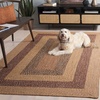 image:imageSAFAVIEH Washable Rug Outdoor Braided Collection  5 Round Aqua amp Pink Handmade amp Reversible NonShedding amp Easy to Clean Ideal for Patio Backyard Mudroom BRD318JBeigeBrown