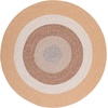 image:imageSAFAVIEH Washable Rug Outdoor Braided Collection  5 Round Aqua amp Pink Handmade amp Reversible NonShedding amp Easy to Clean Ideal for Patio Backyard Mudroom BRD318JBrownLight Brown