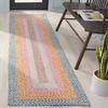 image:imageSAFAVIEH Washable Rug Outdoor Braided Collection  5 Round Aqua amp Pink Handmade amp Reversible NonShedding amp Easy to Clean Ideal for Patio Backyard Mudroom BRD318JAquaPink