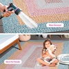 image:imageSAFAVIEH Washable Rug Outdoor Braided Collection  5 Round Aqua amp Pink Handmade amp Reversible NonShedding amp Easy to Clean Ideal for Patio Backyard Mudroom BRD318JAquaPink