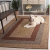 image:imageSAFAVIEH Washable Rug Outdoor Braided Collection  5 Round Aqua amp Pink Handmade amp Reversible NonShedding amp Easy to Clean Ideal for Patio Backyard Mudroom BRD318JBrownGold