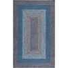 image:imageSAFAVIEH Washable Rug Outdoor Braided Collection  5 Round Aqua amp Pink Handmade amp Reversible NonShedding amp Easy to Clean Ideal for Patio Backyard Mudroom BRD318JNavyBlue