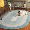 image:imageSAFAVIEH Washable Rug Outdoor Braided Collection  5 Round Aqua amp Pink Handmade amp Reversible NonShedding amp Easy to Clean Ideal for Patio Backyard Mudroom BRD318JBlueAqua