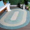 image:imageSAFAVIEH Washable Rug Outdoor Braided Collection  5 Round Aqua amp Pink Handmade amp Reversible NonShedding amp Easy to Clean Ideal for Patio Backyard Mudroom BRD318JBlueAqua