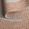 image:imageSAFAVIEH Washable Rug Outdoor Braided Collection  5 Round Aqua amp Pink Handmade amp Reversible NonShedding amp Easy to Clean Ideal for Patio Backyard Mudroom BRD318JBrownGrey Pink