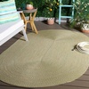 image:imageSAFAVIEH Washable Rug Outdoor Braided Collection  5 x 8 Green Handmade amp Reversible NonShedding amp Easy to Clean Ideal for Patio Backyard Mudroom BRA260YLight GreenSage
