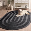 image:imageSAFAVIEH Washable Rug Outdoor Braided Collection  5 x 8 Oval Charcoal Handmade amp Reversible NonShedding amp Easy to Clean Ideal for Patio Backyard Mudroom BRA265HCharcoal