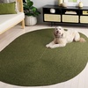 image:imageSAFAVIEH Washable Rug Outdoor Braided Collection  5 x 8 Oval Green Handmade amp Reversible NonShedding amp Easy to Clean Ideal for Patio Backyard Mudroom BRD315AGreen