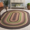image:imageSAFAVIEH Washable Rug Outdoor Braided Collection  5 x 8 Oval Tan amp Multi Handmade amp Reversible NonShedding amp Easy to Clean Ideal for Patio Backyard Mudroom BRD314ABrownGreen