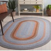 image:imageSAFAVIEH Washable Rug Outdoor Braided Collection  5 x 8 Oval Tan amp Multi Handmade amp Reversible NonShedding amp Easy to Clean Ideal for Patio Backyard Mudroom BRD314AGreyRust