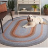image:imageSAFAVIEH Washable Rug Outdoor Braided Collection  5 x 8 Oval Tan amp Multi Handmade amp Reversible NonShedding amp Easy to Clean Ideal for Patio Backyard Mudroom BRD314AGreyRust