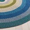 image:imageSAFAVIEH Washable Rug Outdoor Braided Collection  6 x 9 Oval Navy amp Green Handmade amp Reversible NonShedding amp Easy to Clean Ideal for Patio Backyard Mudroom BRD323NNavyGreen
