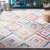 image:imageSAFAVIEH Washable Rug Outdoor Cabana Collection  67 Square Red amp Blue Multi NonShedding amp Easy to Clean Ideal for Patio Backyard Mudroom CBN571PRed Blue Multi